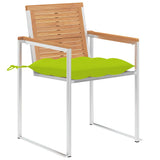 Vidaxl tuinstoelen 2 st met kussens massief teakhout en staal