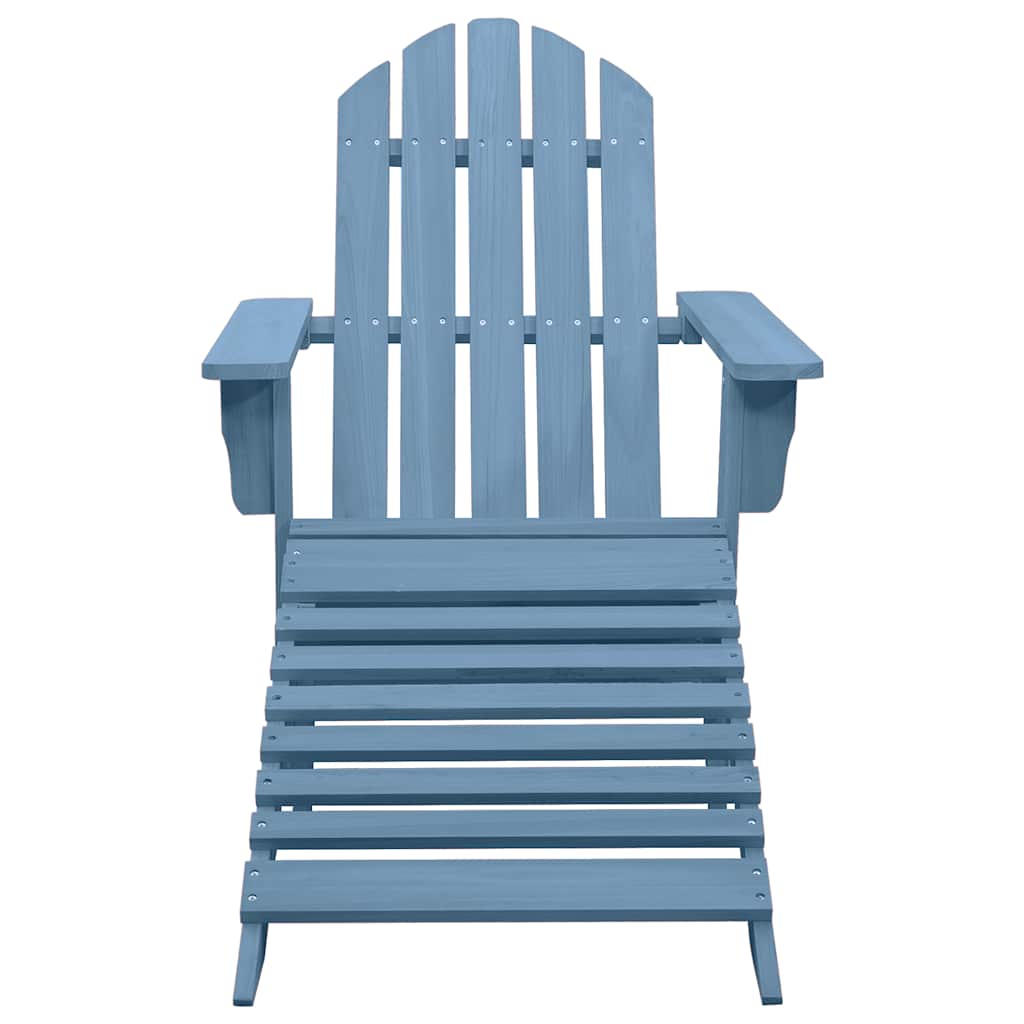 Vidaxl tuinstoel adirondack met voetenbank massief vurenhout blauw