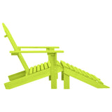 Vidaxl tuinstoel adirondack met voetenbank massief vurenhout groen