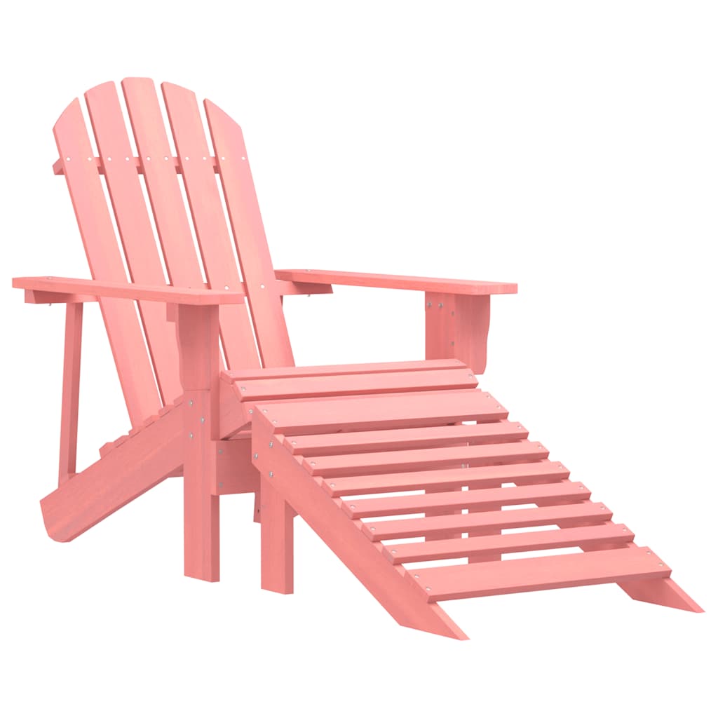 Vidaxl tuinstoel adirondack met voetenbank massief vurenhout roze