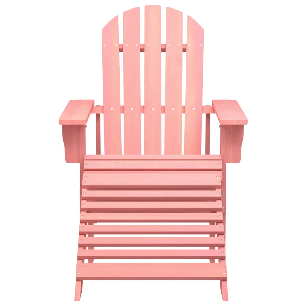 Vidaxl tuinstoel adirondack met voetenbank massief vurenhout roze