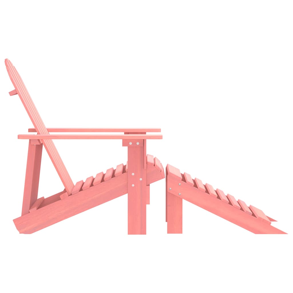 Vidaxl tuinstoel adirondack met voetenbank massief vurenhout roze