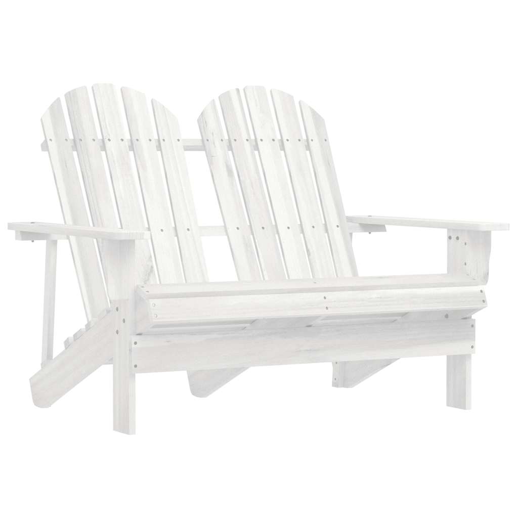 Vidaxl tuinstoel 2-zits adirondack massief vurenhout wit