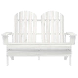Vidaxl tuinstoel 2-zits adirondack massief vurenhout wit