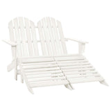Vidaxl tuinstoel 2-zits adirondack met voetenbank vurenhout wit