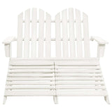 Vidaxl tuinstoel 2-zits adirondack met voetenbank vurenhout wit