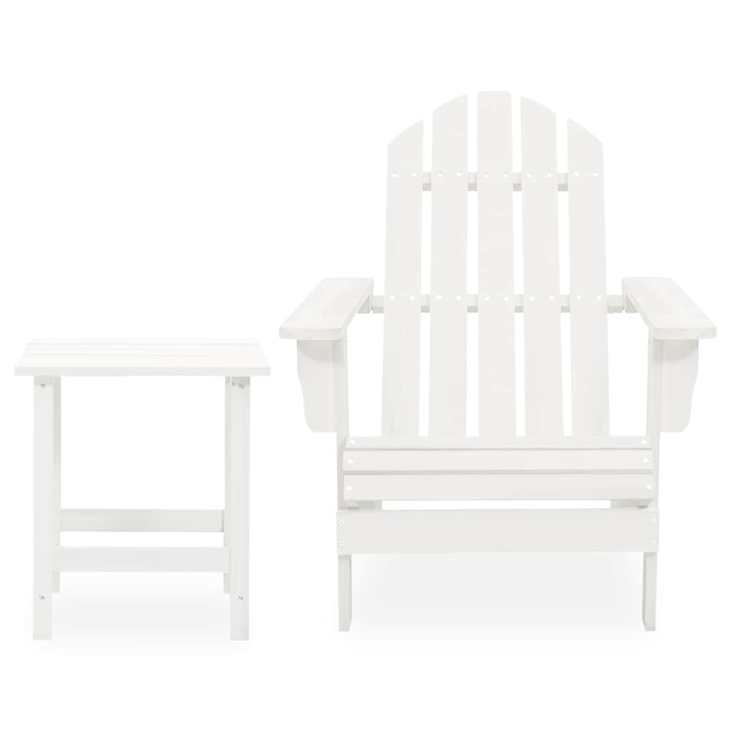 Vidaxl tuinstoel adirondack met tafel massief vurenhout wit