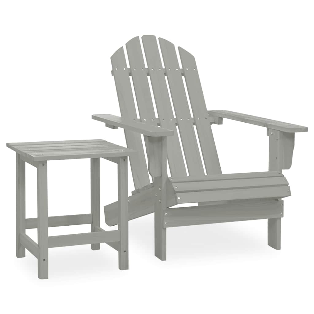 Vidaxl tuinstoel adirondack met tafel massief vurenhout grijs