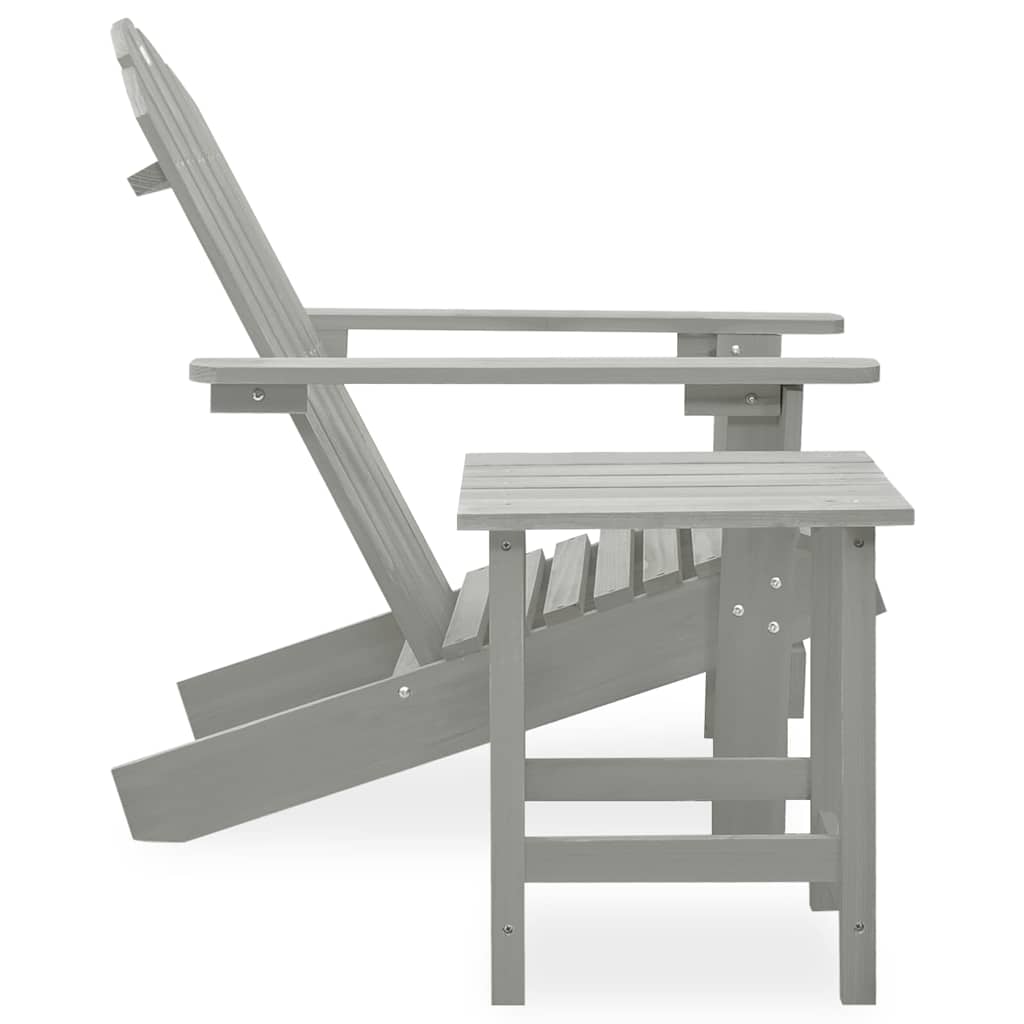 Vidaxl tuinstoel adirondack met tafel massief vurenhout grijs