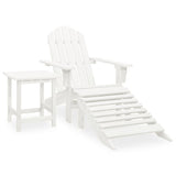 Vidaxl tuinstoel adirondack met voetenbank tafel massief vurenhout wit