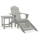 Vidaxl tuinstoel adirondack voetenbank tafel massief vurenhout grijs