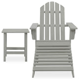 Vidaxl tuinstoel adirondack voetenbank tafel massief vurenhout grijs