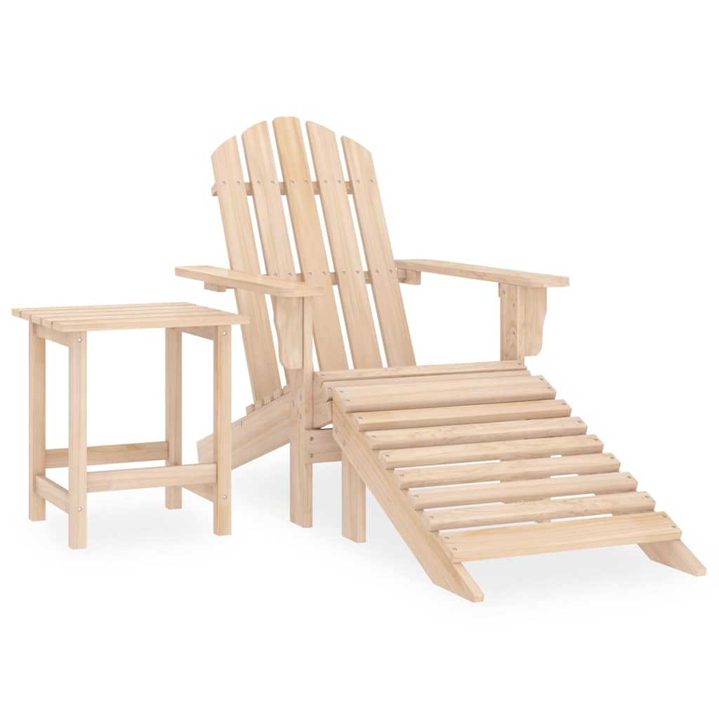 Vidaxl tuinstoel adirondack met voetenbank en tafel massief vurenhout