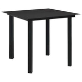 Vidaxl 3-delige tuinset glas en staal zwart