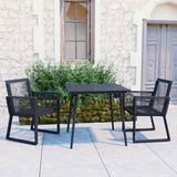Vidaxl 3-delige tuinset pvc-rattan zwart