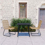 Vidaxl 3-delige tuinset poly rattan en glas