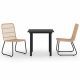 Vidaxl 3-delige tuinset poly rattan en glas