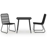 Vidaxl 3-delige tuinset poly rattan en glas