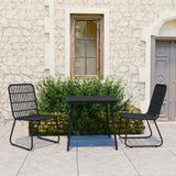 Vidaxl 3-delige tuinset poly rattan en glas