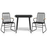 Vidaxl 3-delige tuinset pvc-rattan zwart