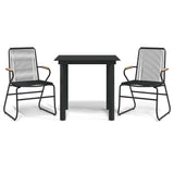 Vidaxl 3-delige tuinset pvc-rattan zwart