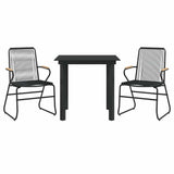 Vidaxl 3-delige tuinset pvc-rattan zwart
