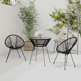 Vidaxl 3-delige tuinset pvc-rattan zwart