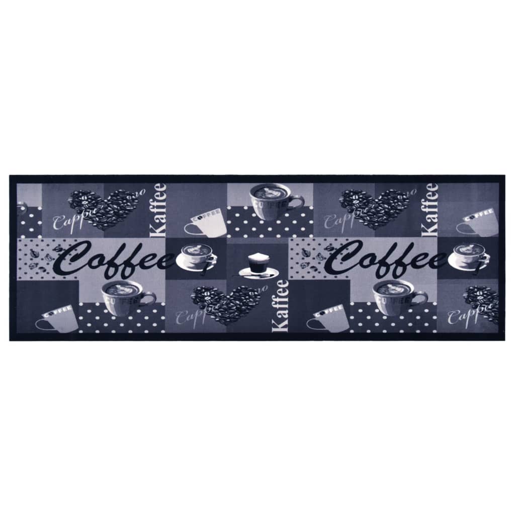 Vidaxl keukenmat wasbaar coffee 60x300 cm blauw