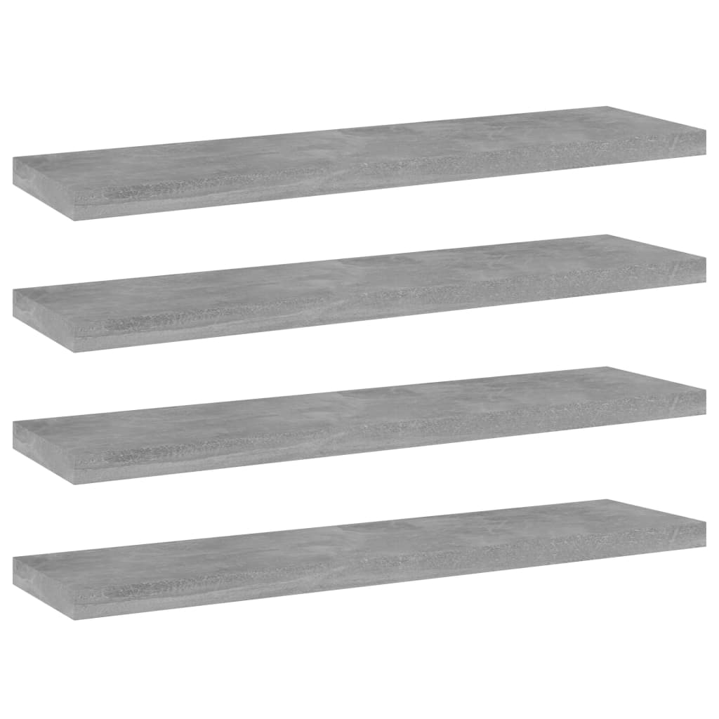 Vidaxl wandschappen 4 st 40x10x1,5 cm bewerkt hout betongrijs