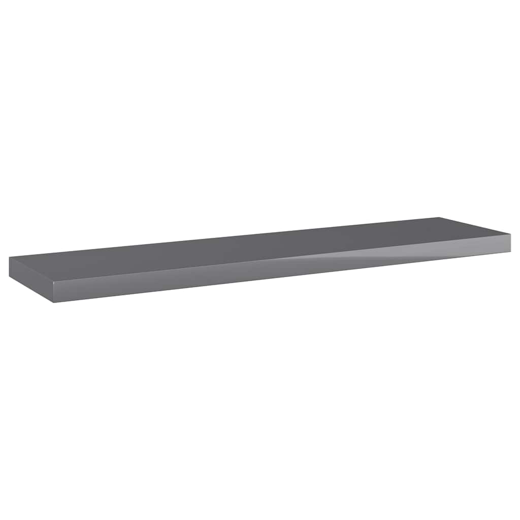 Vidaxl wandschappen 8 st 40x10x1,5 cm spaanplaat hoogglans grijs