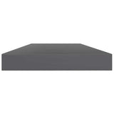 Vidaxl wandschappen 8 st 40x10x1,5 cm spaanplaat hoogglans grijs