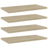 Vidaxl wandschappen 4 st 40x20x1,5 cm bewerkt hout sonoma eikenkleurig