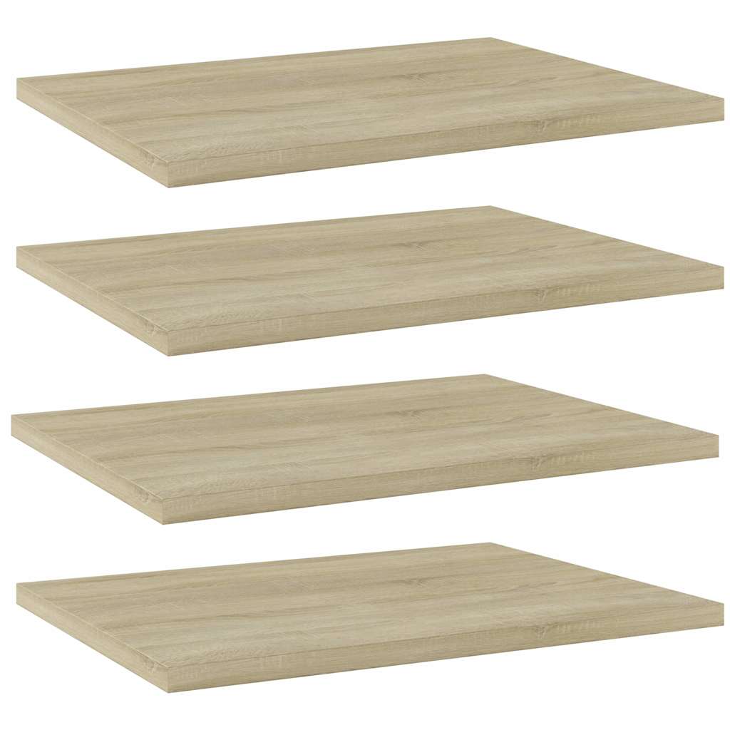 Vidaxl wandschappen 4 st 40x30x1,5 cm bewerkt hout sonoma eikenkleurig