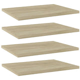 Vidaxl wandschappen 4 st 40x30x1,5 cm bewerkt hout sonoma eikenkleurig