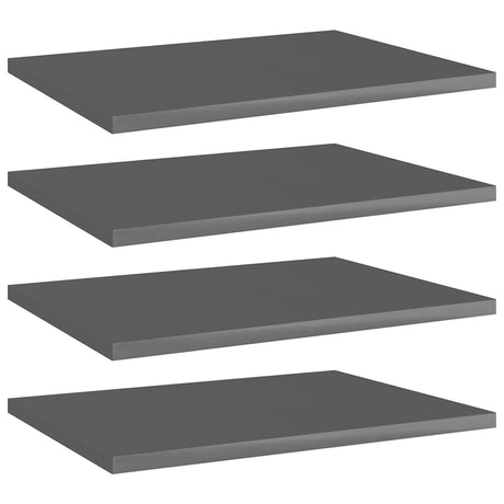 Vidaxl wandschappen 4 st 40x30x1,5 cm spaanplaat hoogglans grijs
