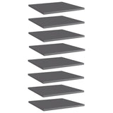 Vidaxl wandschappen 8 st 40x40x1,5 cm bewerkt hout hoogglans grijs