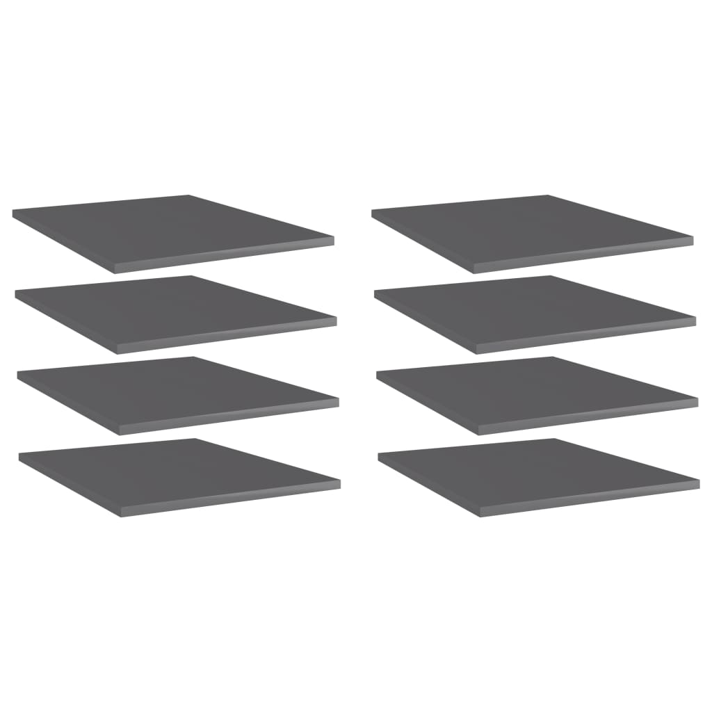 Vidaxl wandschappen 8 st 40x50x1,5 cm bewerkt hout hoogglans grijs