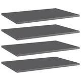 Vidaxl wandschappen 4 st 60x40x1,5 cm spaanplaat hoogglans grijs