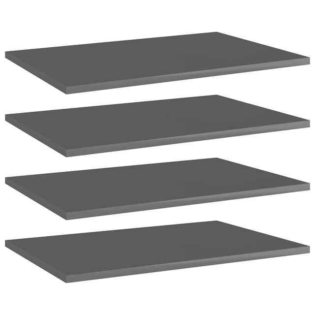 Vidaxl wandschappen 4 st 60x40x1,5 cm spaanplaat hoogglans grijs