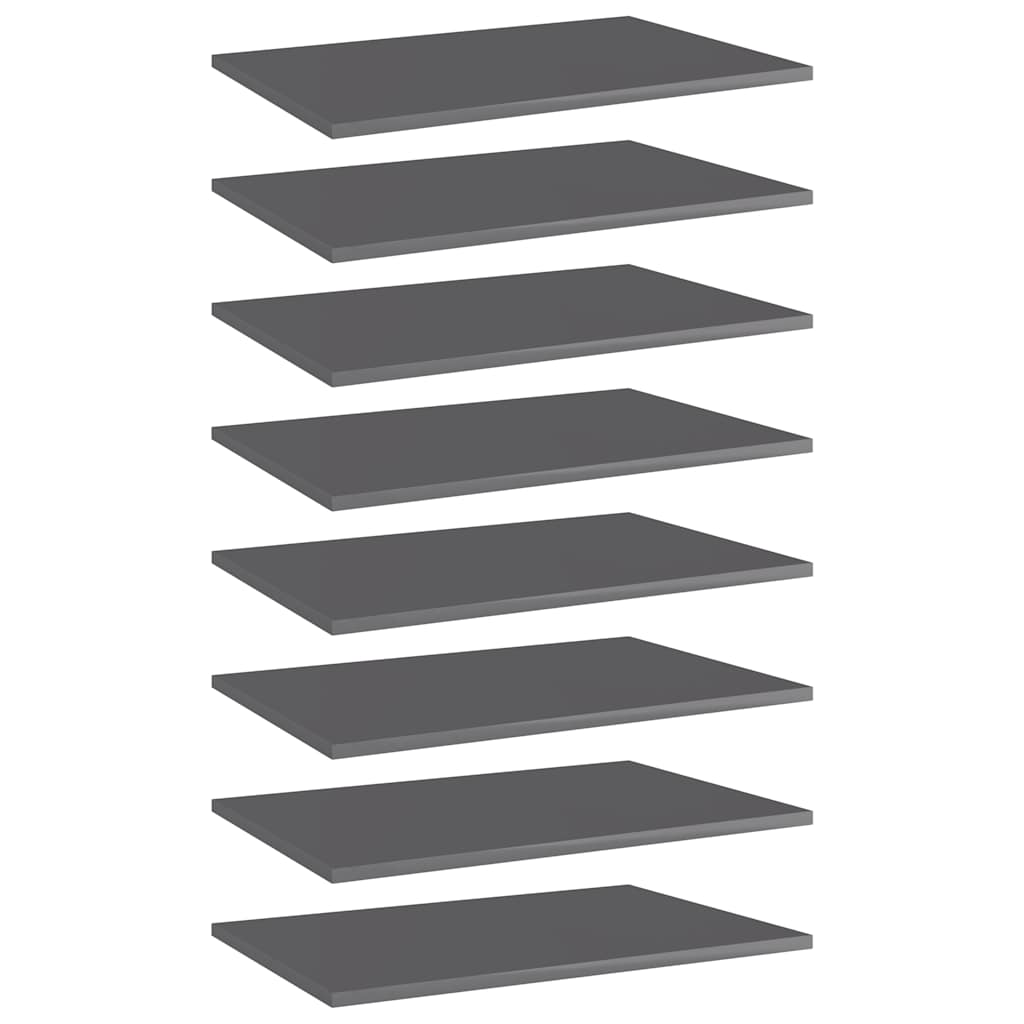 Vidaxl wandschappen 8 st 60x40x1,5 cm bewerkt hout hoogglans grijs