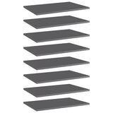 Vidaxl wandschappen 8 st 60x40x1,5 cm bewerkt hout hoogglans grijs