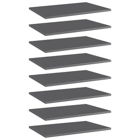 Vidaxl wandschappen 8 st 60x40x1,5 cm bewerkt hout hoogglans grijs