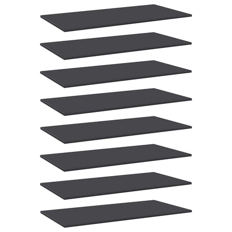 Vidaxl wandschappen 8 st 80x20x1,5 cm spaanplaat grijs