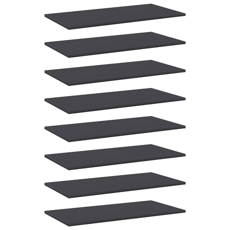 Vidaxl wandschappen 8 st 80x40x1,5 cm spaanplaat grijs
