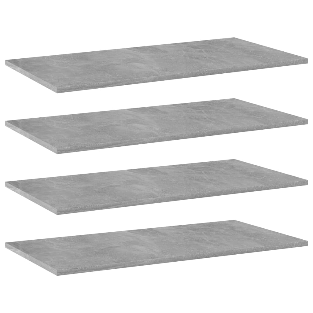 Vidaxl wandschappen 4 st 80x40x1,5 cm bewerkt hout betongrijs