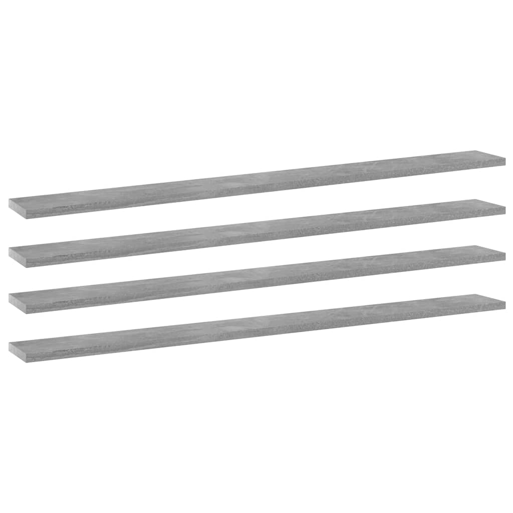 Vidaxl wandschappen 4 st 100x10x1,5 cm bewerkt hout betongrijs