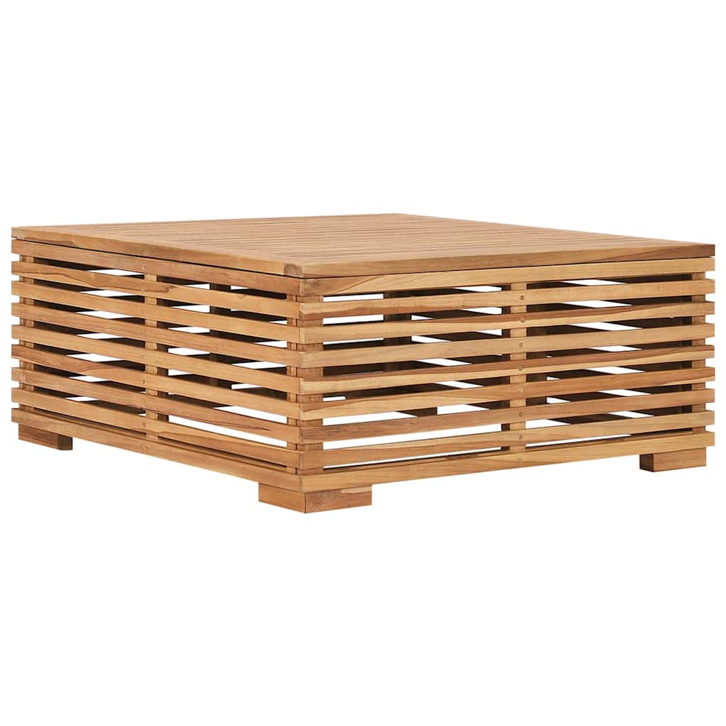 Vidaxl tuintafel en voetensteun met donkergrijs kussen teakhout
