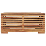 Vidaxl tuintafel en voetensteun met donkergrijs kussen teakhout