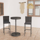 Vidaxl 3-delige tuinbarset met kussens poly rattan grijs