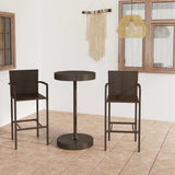 Vidaxl 3-delige tuinbarset poly rattan bruin